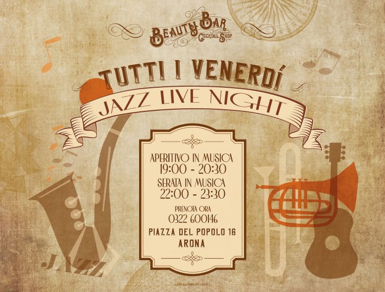 Tutti i venerdì al Beauty Bar Arona Aperitivo JAZZ
